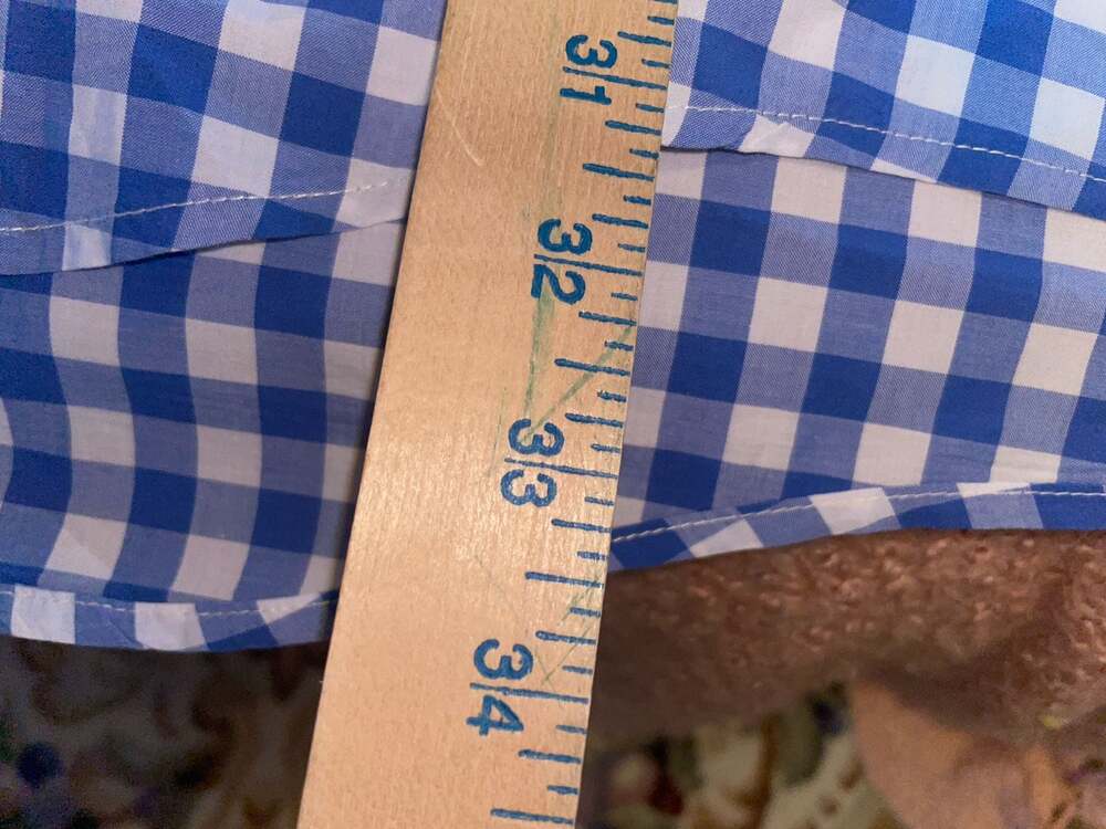 Bills Khakis XXL Blue and White Gingham Check Button Down Long Sleeve Sport Shir - Picture 8 of 9
